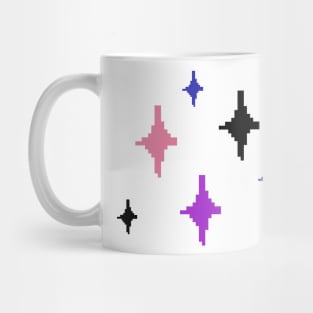 Genderfluid Pride Sparkles Pixel Art Mug